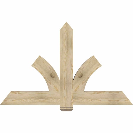 Ekena Millwork Redmond Rough Sawn Timber Gable Bracket, Douglas Fir, 60"W x 38"H x 4"D x 6"F, 15/12 Pitch GBW060X38X0406RED00RDF